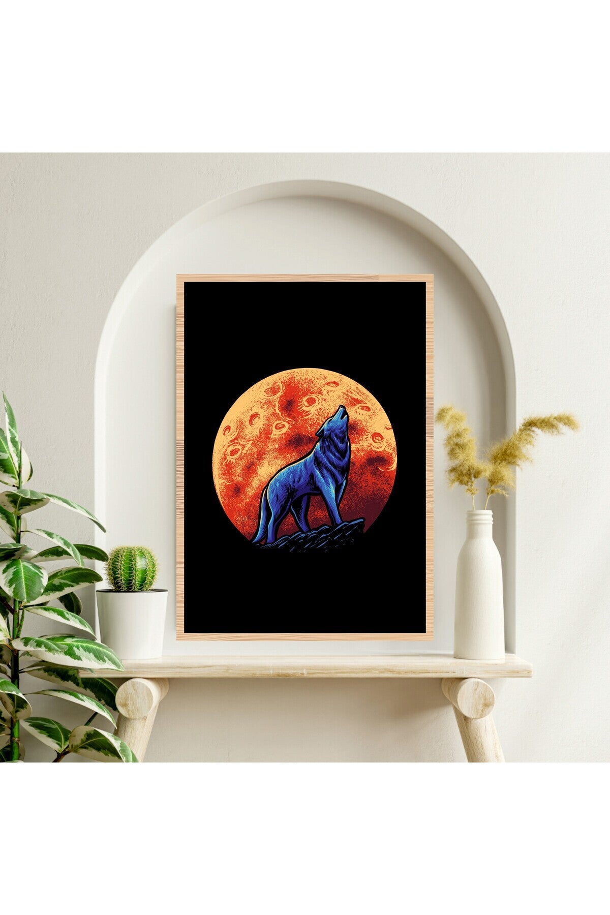 Kurt Hayvan Büyük Boy Renkli Solmaz Kaliteli Baskı Çerçeve Görünümlü MDF Tablo 70x50cm 266