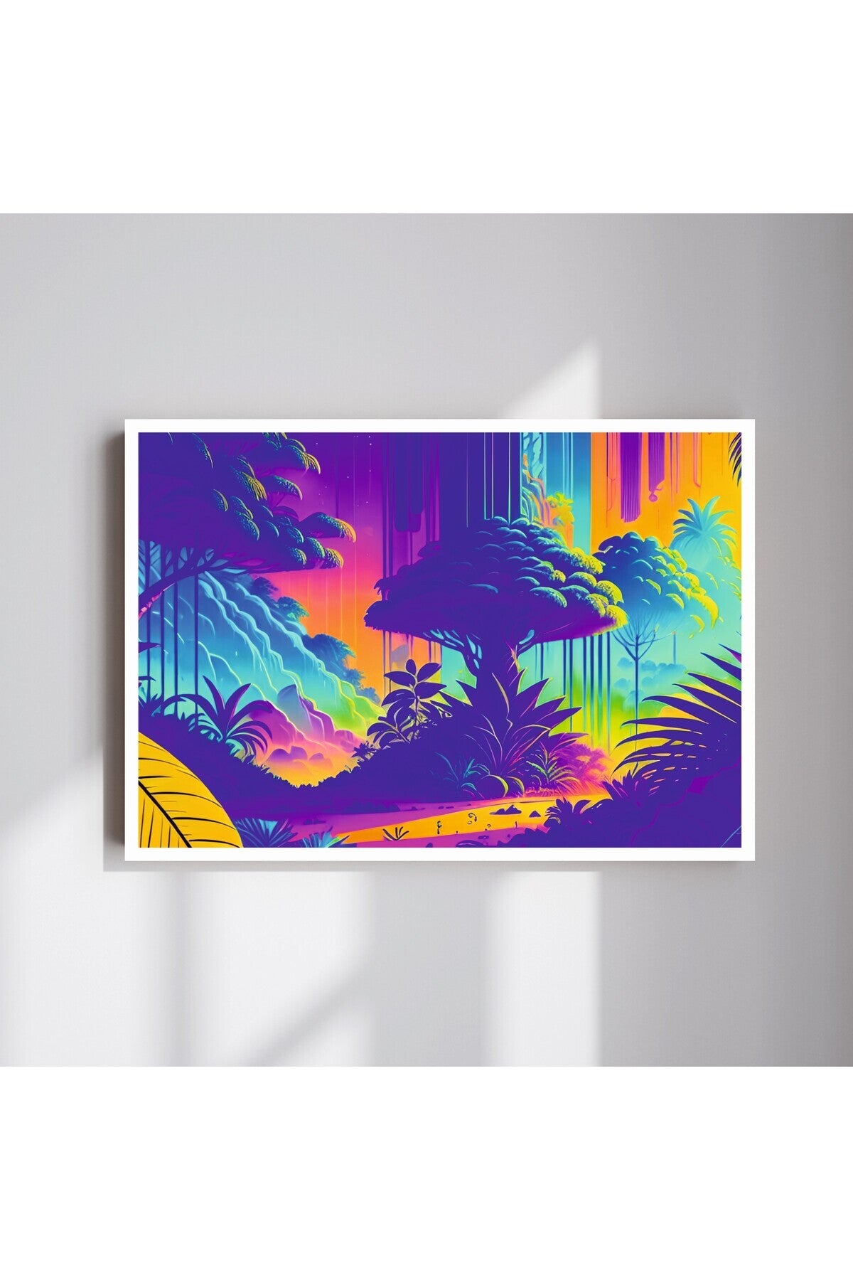 Doğa Manzara Büyük Boy Renkli Solmaz Kaliteli Baskı Çerçeve Görünümlü MDF Tablo 70x50cm 127