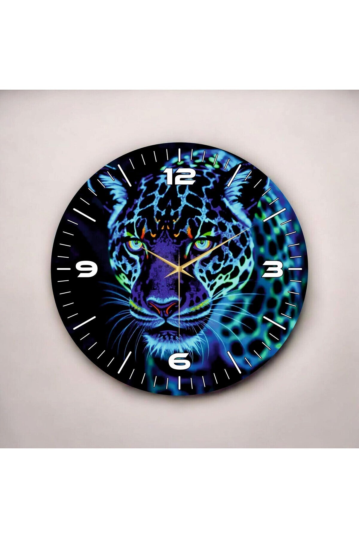 Renkli Baskı Hayvan Desenli Sayılı Hediyelik Ahşap Sessiz Tablo Duvar Saati