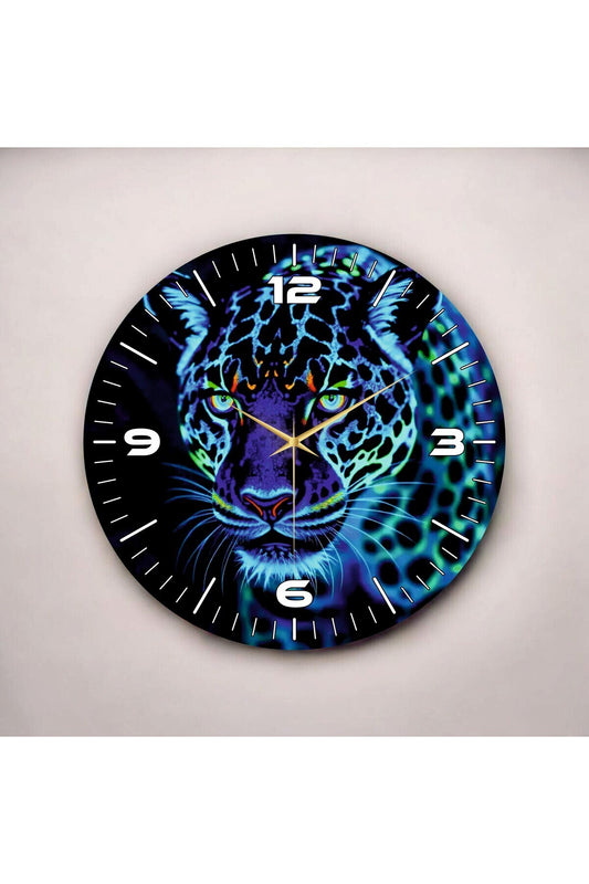 Renkli Baskı Hayvan Desenli Sayılı Hediyelik Ahşap Sessiz Tablo Duvar Saati
