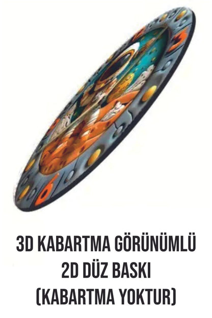 2D Kabartma Görünümlü Sarı Saksı Çiçek Papatya Renkli Sayılı Hediyelik Ahşap Sessiz Duvar Saati