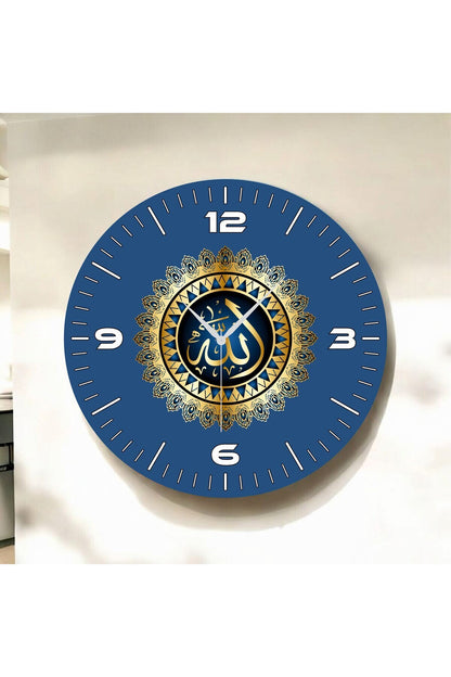 Renkli Baskı Dini Desenli Sayılı Hediyelik Ahşap Sessiz Tablo Duvar Saati