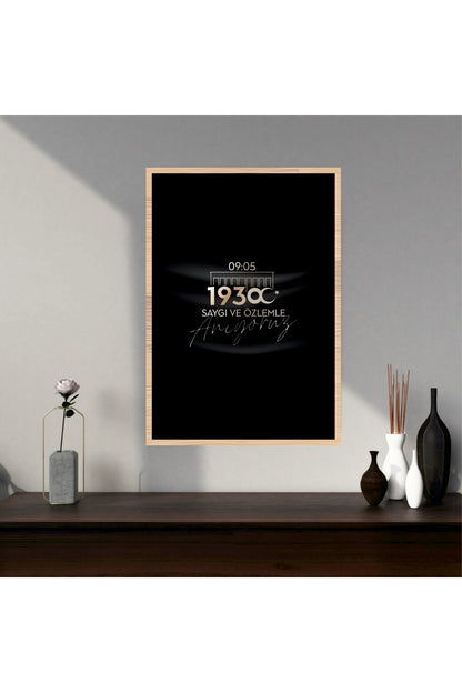 Anıtkabir Atatürk Büyük Boy Renkli Solmaz Kaliteli Baskı Çerçeve Görünümlü MDF Tablo 70x50cm 210