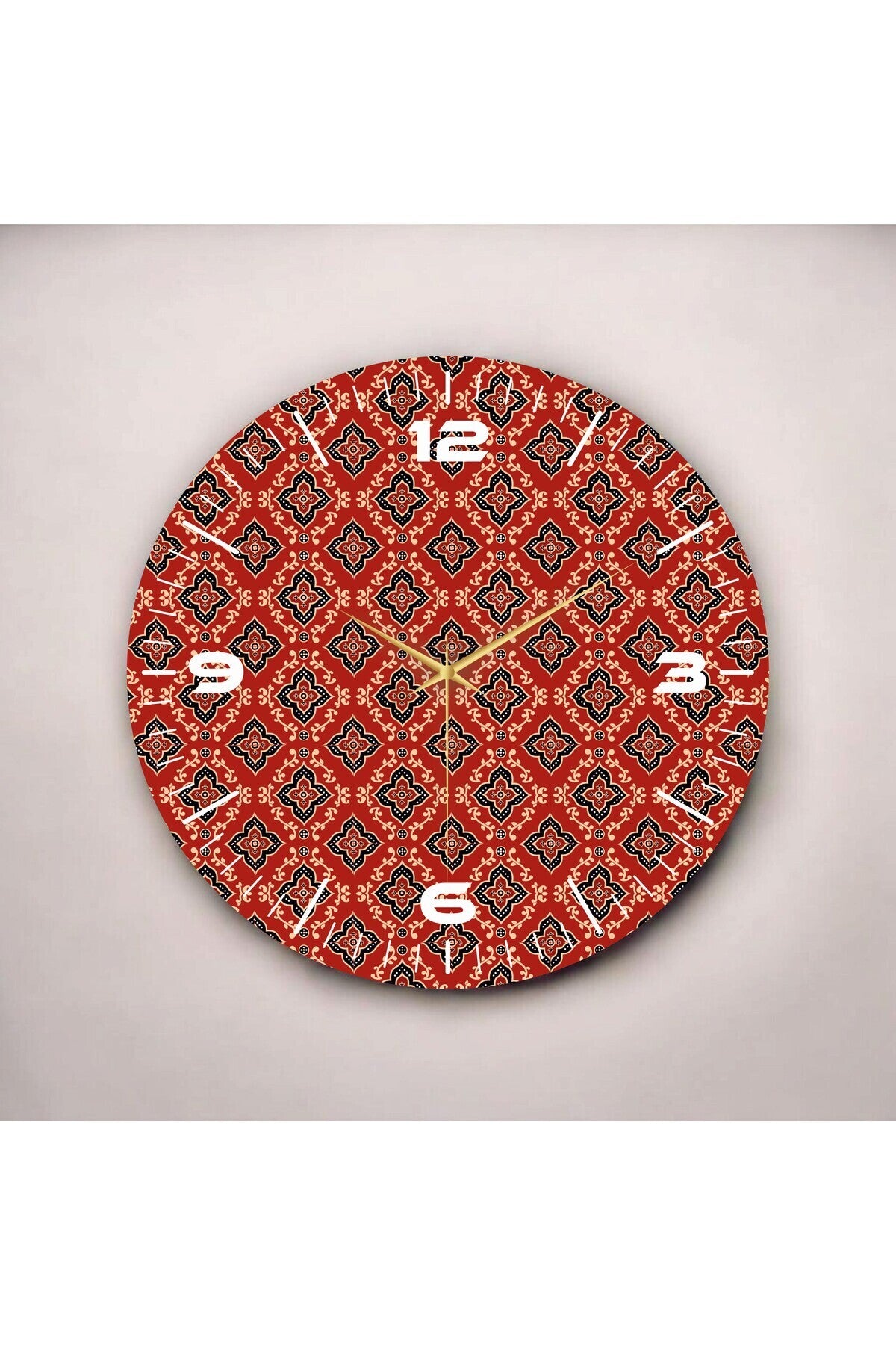 Renkli Baskı Desenli Sayılı Hediyelik Ahşap Sessiz Tablo Duvar Saati