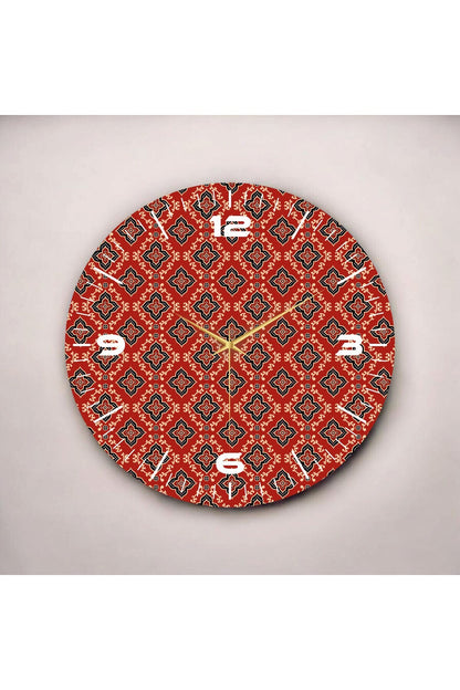 Renkli Baskı Desenli Sayılı Hediyelik Ahşap Sessiz Tablo Duvar Saati