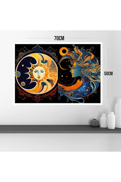 Uzay Doğa Büyük Boy Renkli Solmaz Kaliteli Baskı Çerçeve Görünümlü MDF Tablo 70x50cm 162