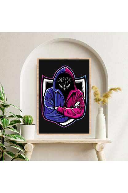 Gamer Büyük Boy Renkli Solmaz Kaliteli Baskı Çerçeve Görünümlü MDF Tablo 70x50cm 233