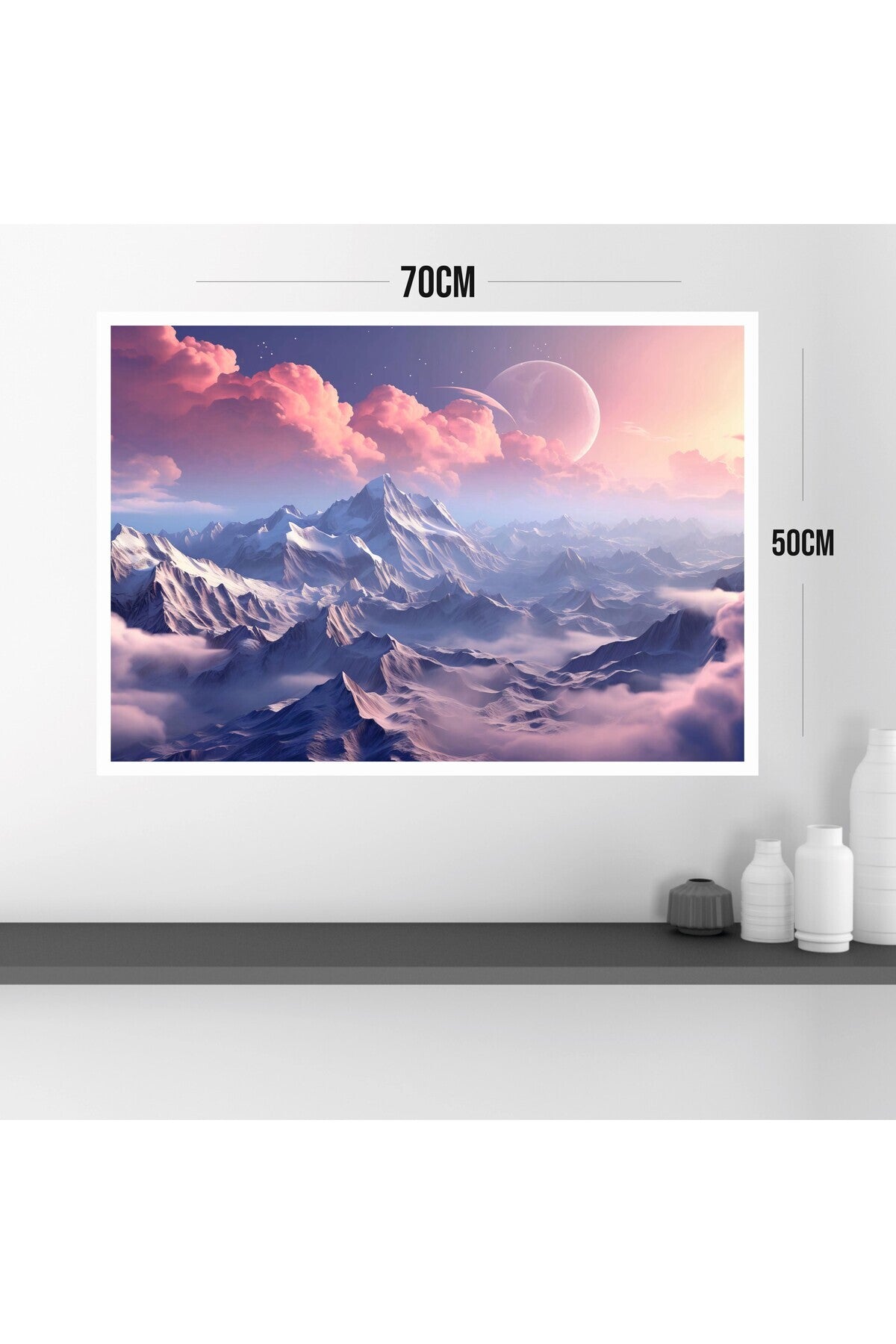 Doğa Manzara Büyük Boy Renkli Solmaz Kaliteli Baskı Çerçeve Görünümlü MDF Tablo 70x50cm 110