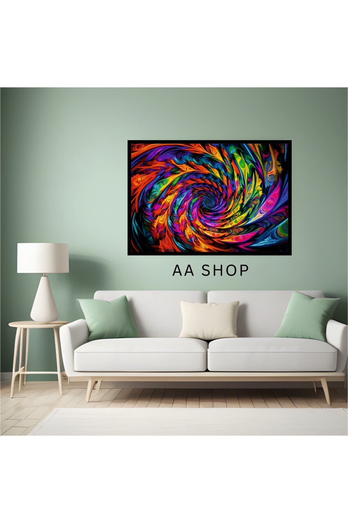 Büyük Boy Renkli Solmaz Kaliteli Baskı Çerçeve Görünümlü MDF Tablo 70x50cm 157