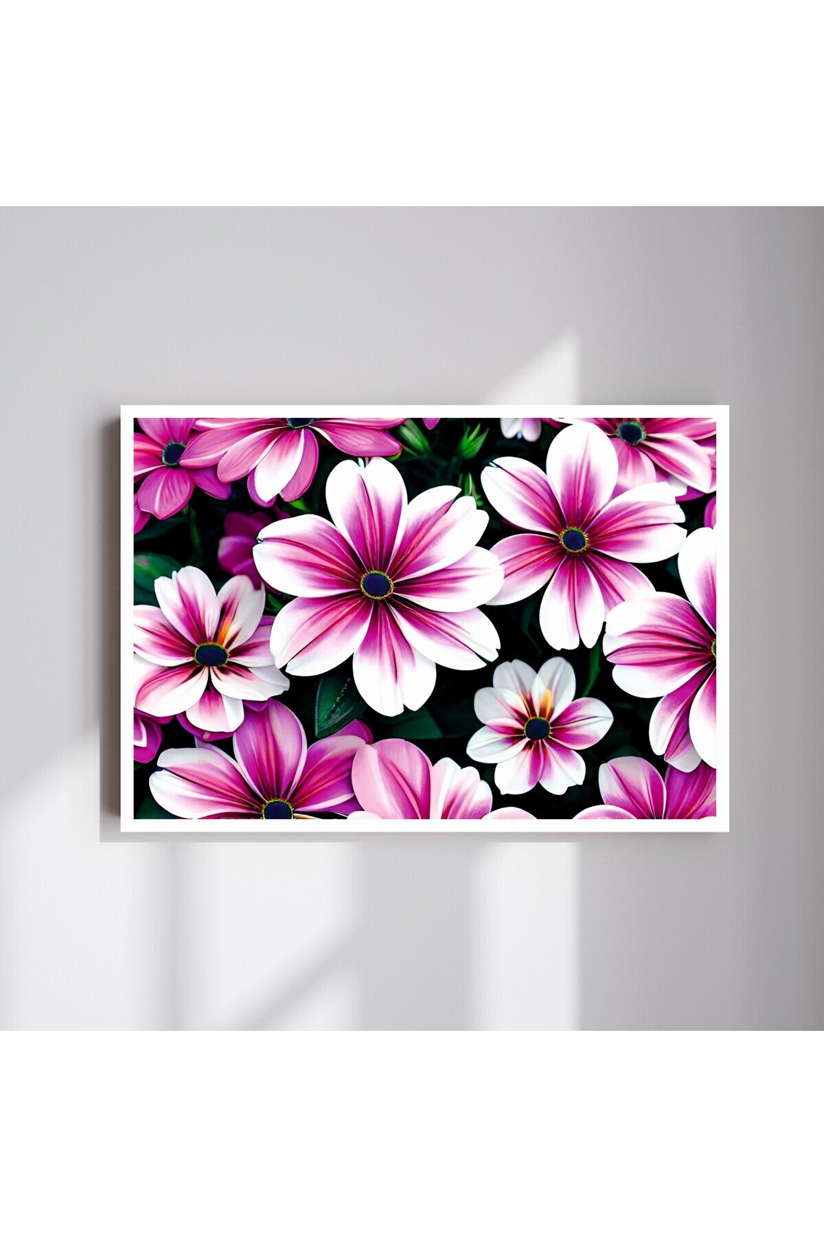 Çiçek Büyük Boy Renkli Solmaz Kaliteli Baskı Çerçeve Görünümlü MDF Tablo 70x50cm 144