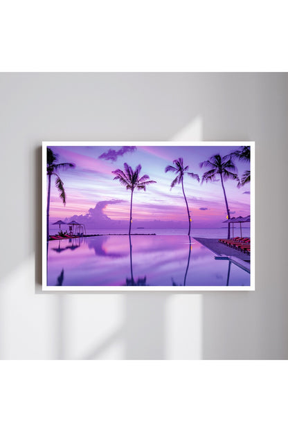 Doğa Manzara Büyük Boy Renkli Solmaz Kaliteli Baskı Çerçeve Görünümlü MDF Tablo 70x50cm 80