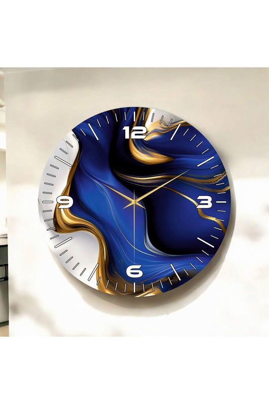 Renkli Baskı Desenli Sayılı Hediyelik Ahşap Sessiz Tablo Duvar Saati