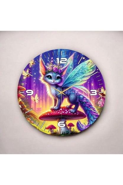 Renkli Baskı Hayvan Desenli Sayılı Hediyelik Ahşap Sessiz Tablo Duvar Saati