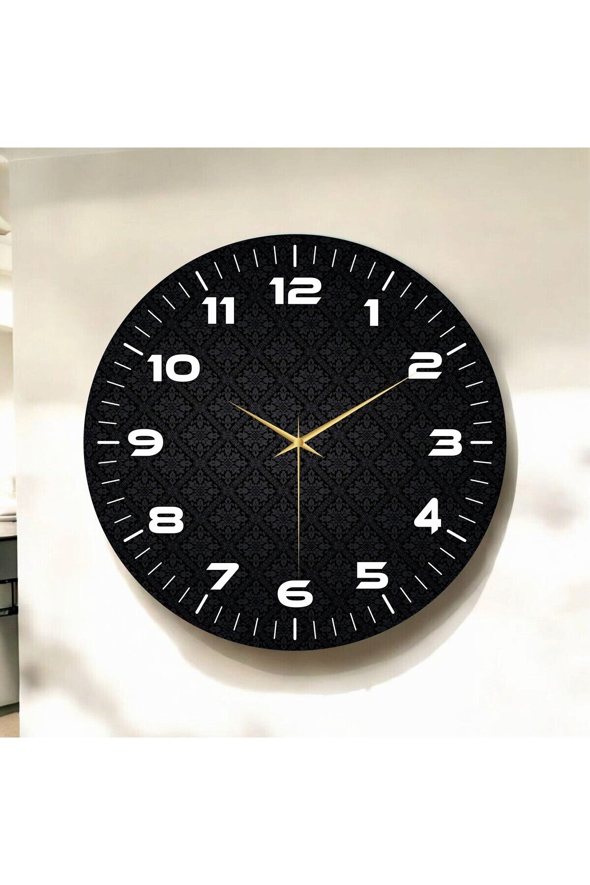 Renkli Baskı Desenli Sayılı Hediyelik Ahşap Sessiz Tablo Duvar Saati