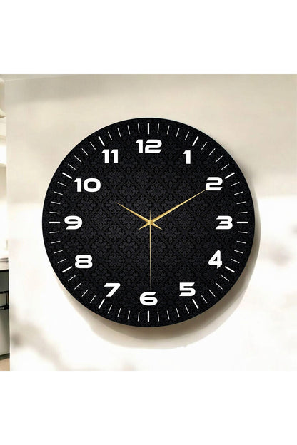 Renkli Baskı Desenli Sayılı Hediyelik Ahşap Sessiz Tablo Duvar Saati