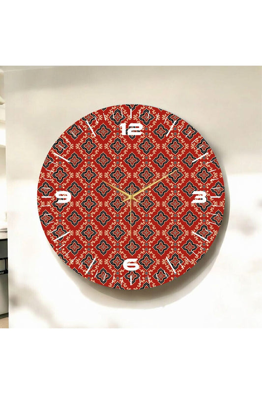 Renkli Baskı Desenli Sayılı Hediyelik Ahşap Sessiz Tablo Duvar Saati