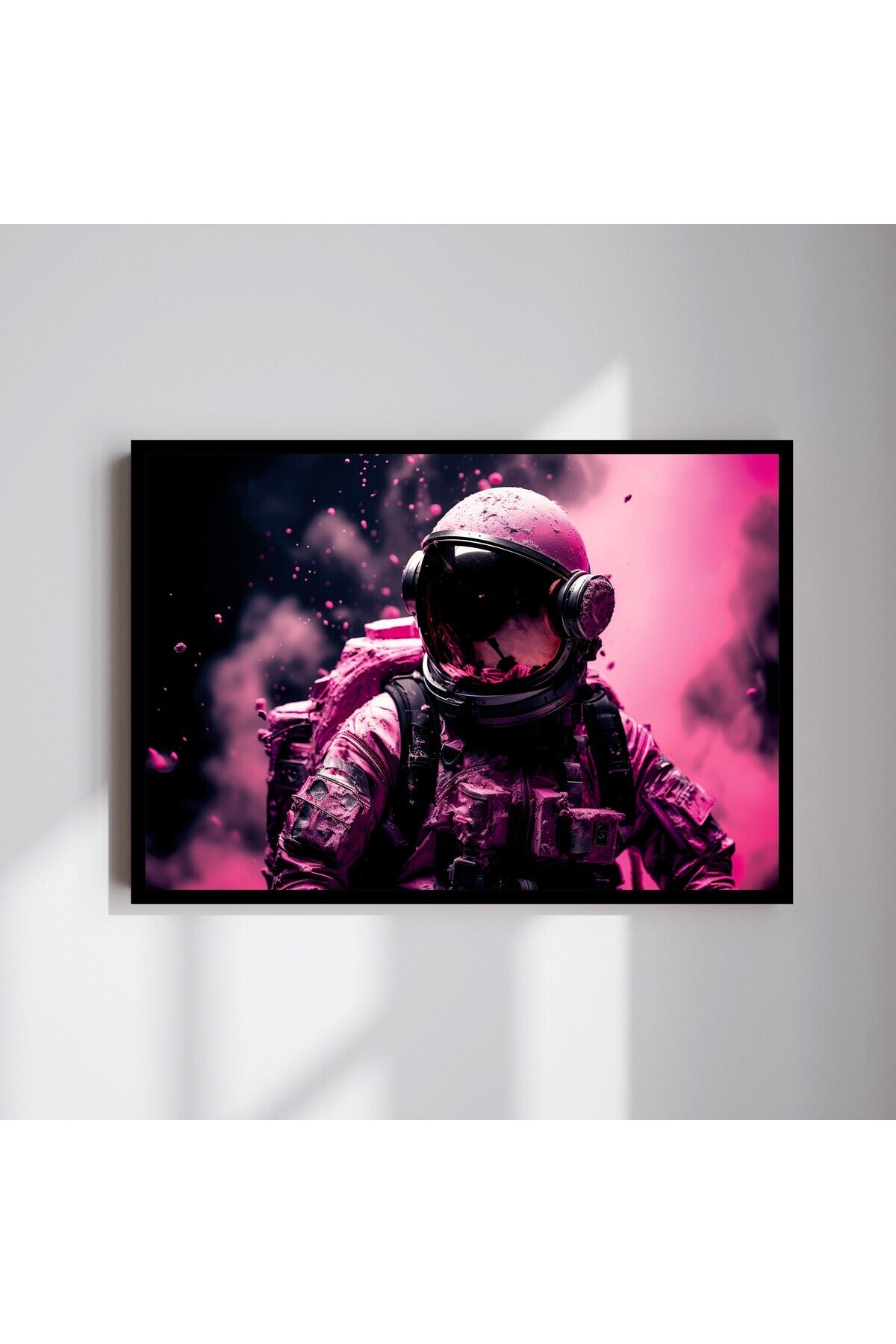Uzay Astronot Büyük Boy Renkli Solmaz Kaliteli Baskı Çerçeve Görünümlü MDF Tablo 70x50cm 134
