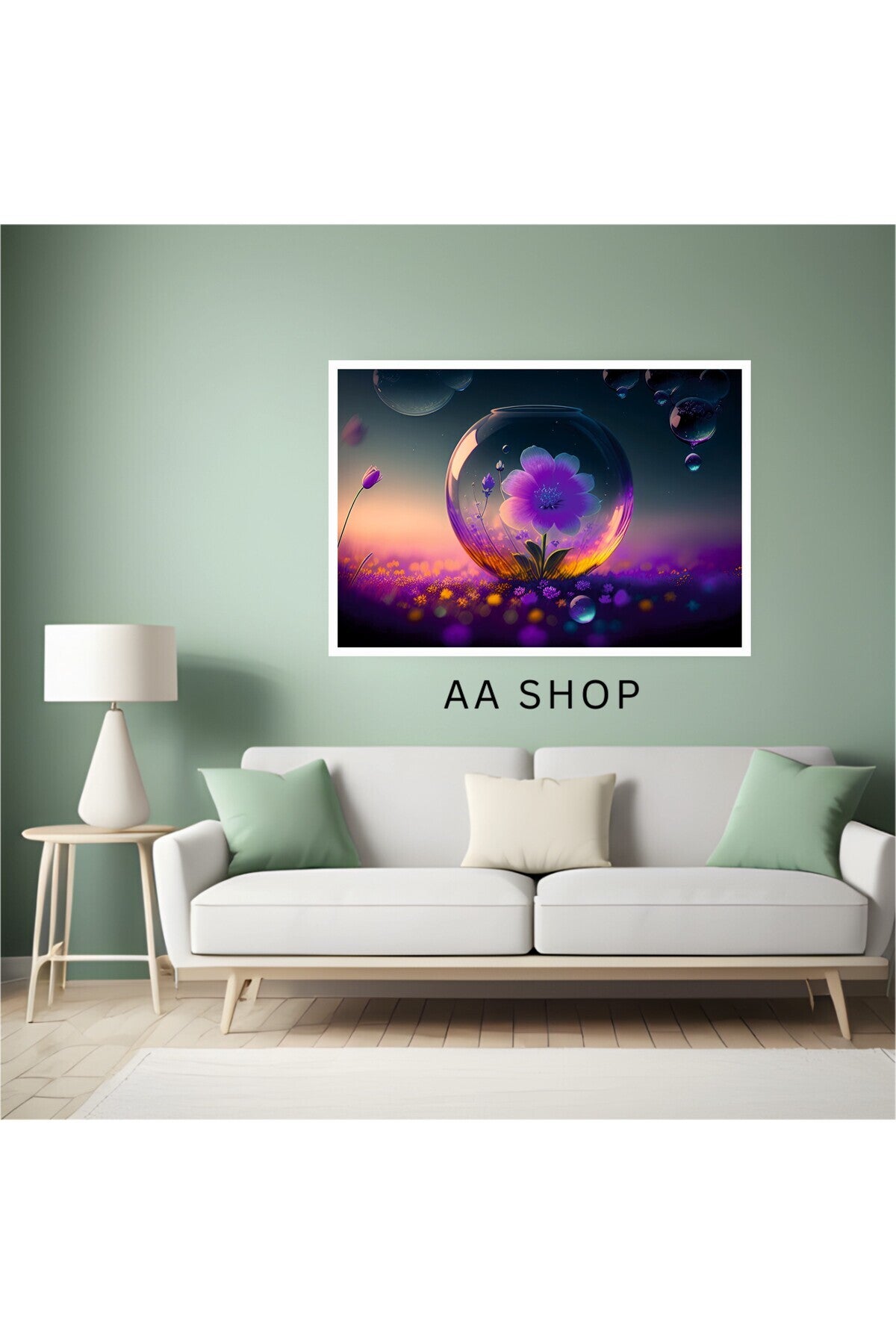 Çiçek Doğa Büyük Boy Renkli Solmaz Kaliteli Baskı Çerçeve Görünümlü MDF Tablo 70x50cm 128