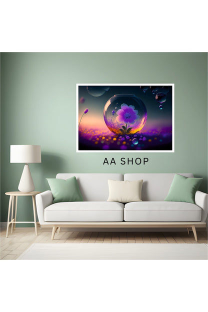 Çiçek Doğa Büyük Boy Renkli Solmaz Kaliteli Baskı Çerçeve Görünümlü MDF Tablo 70x50cm 128