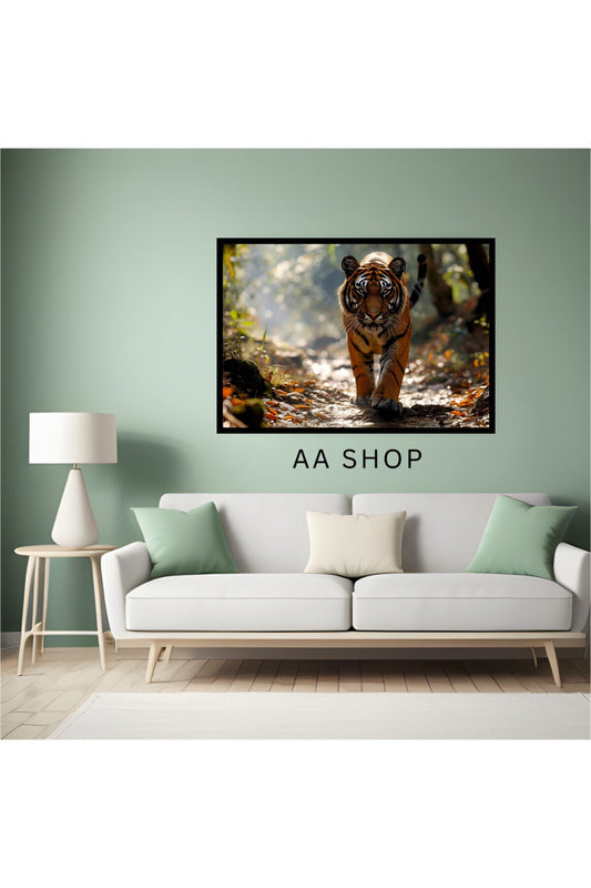 Kaplan Doğa Büyük Boy Renkli Solmaz Kaliteli Baskı Çerçeve Görünümlü MDF Tablo 70x50cm 38