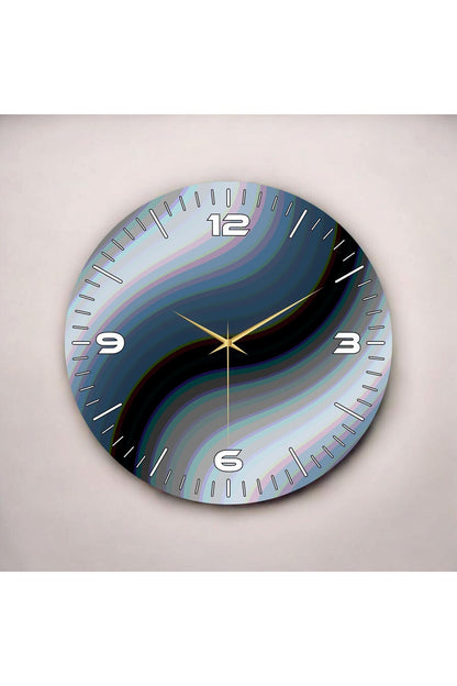 Renkli Baskı Desenli Sayılı Hediyelik Ahşap Sessiz Tablo Duvar Saati