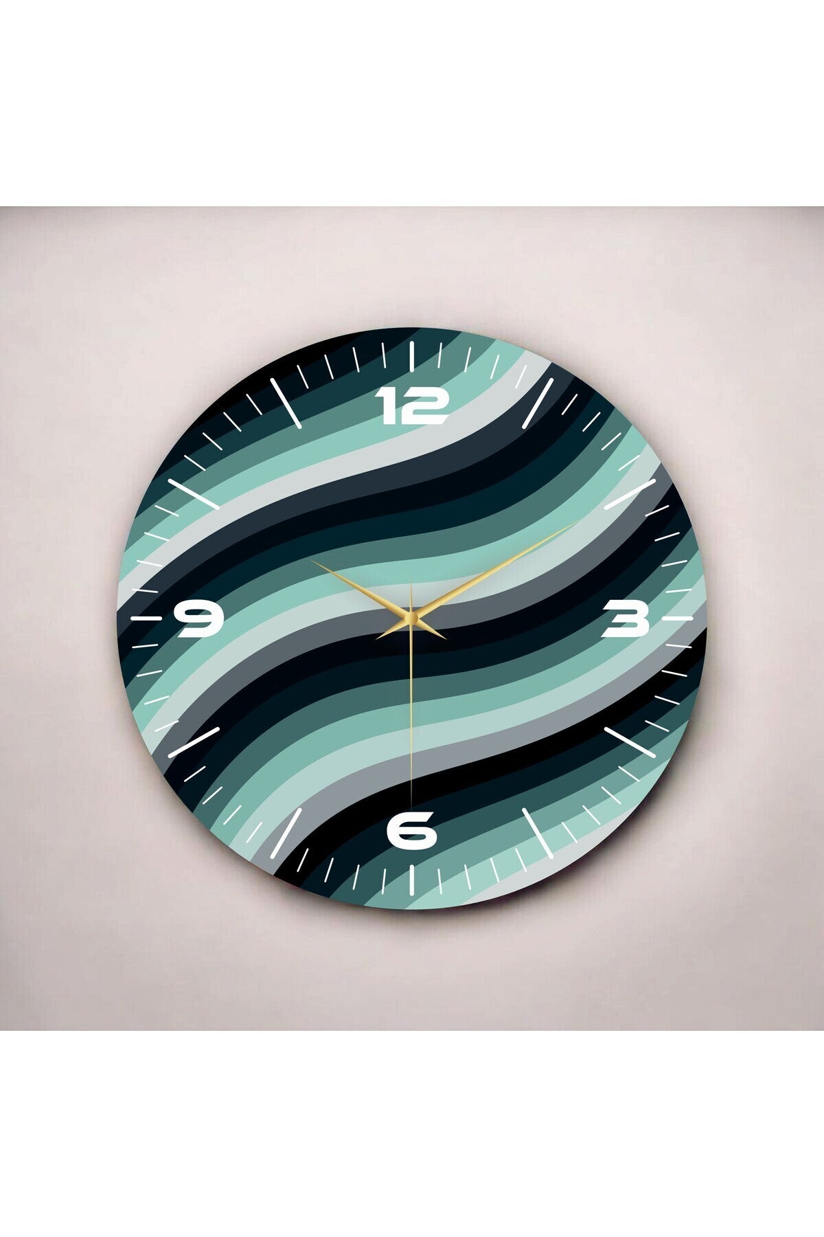 Renkli Baskı Desenli Sayılı Hediyelik Ahşap Sessiz Tablo Duvar Saati