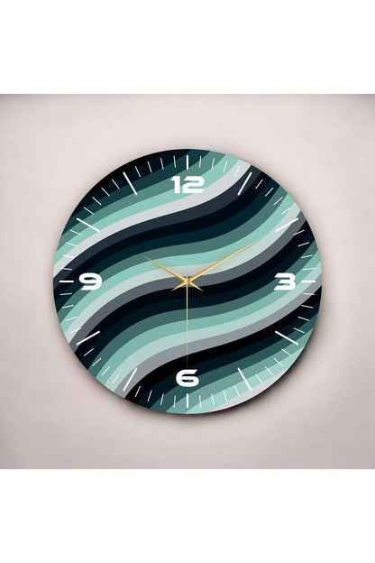 Renkli Baskı Desenli Sayılı Hediyelik Ahşap Sessiz Tablo Duvar Saati
