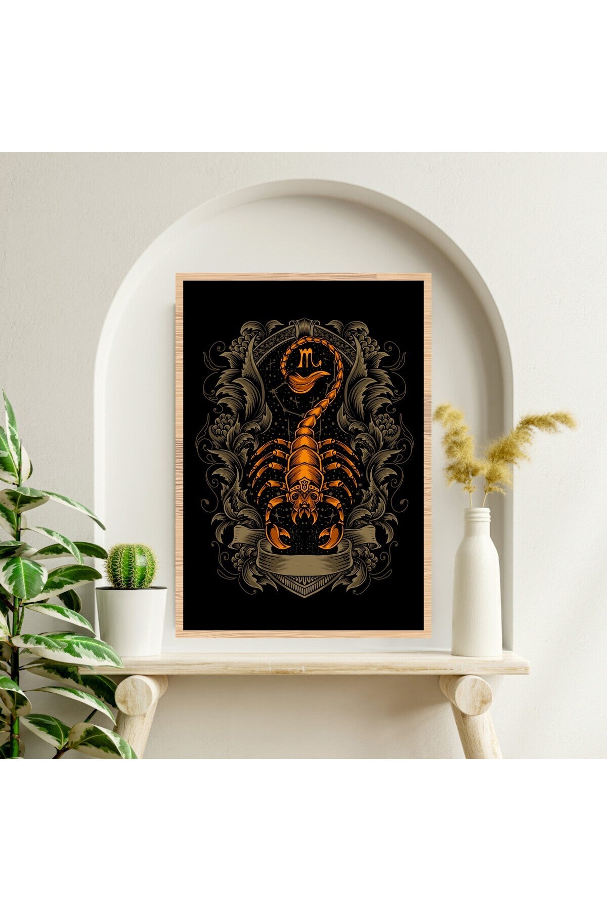 Akrep Hayvan Büyük Boy Renkli Solmaz Kaliteli Baskı Çerçeve Görünümlü MDF Tablo 70x50cm 239