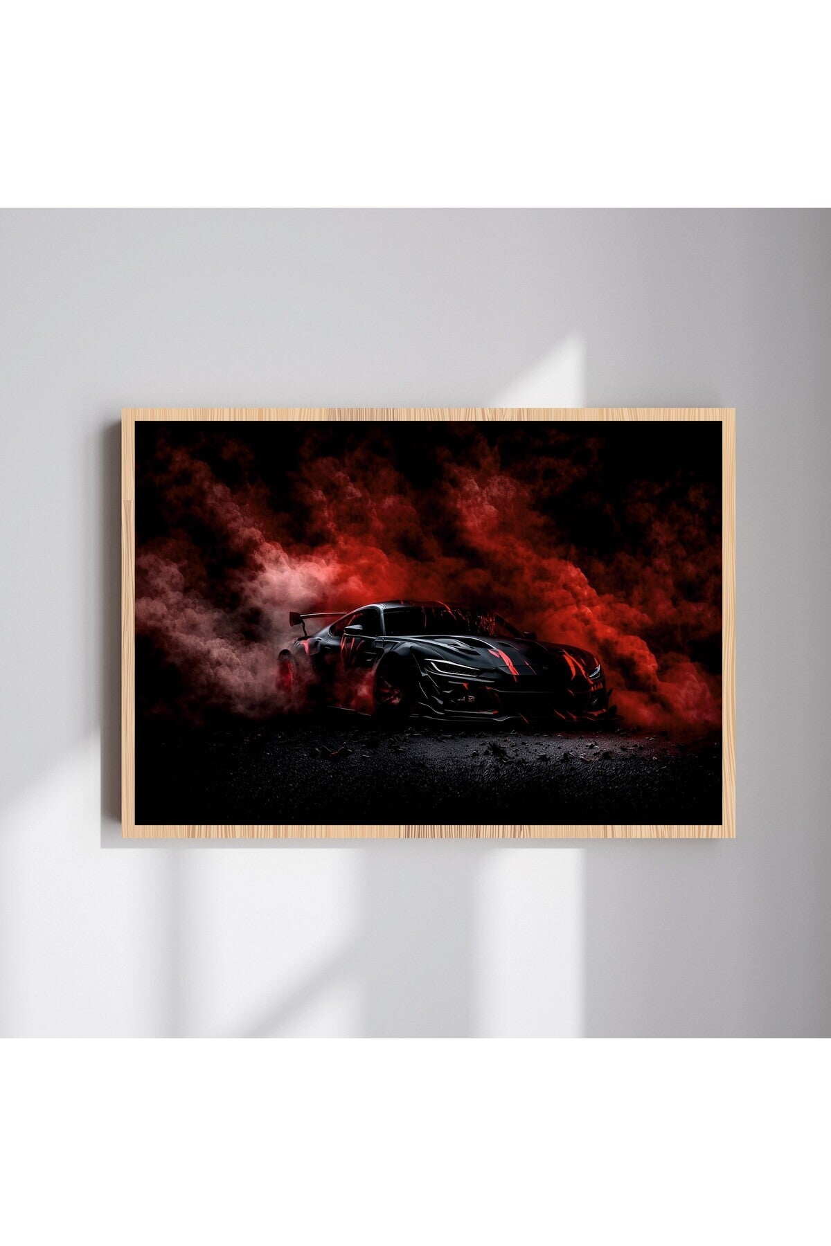 Araba Büyük Boy Renkli Solmaz Kaliteli Baskı Çerçeve Görünümlü MDF Tablo 70x50cm 148