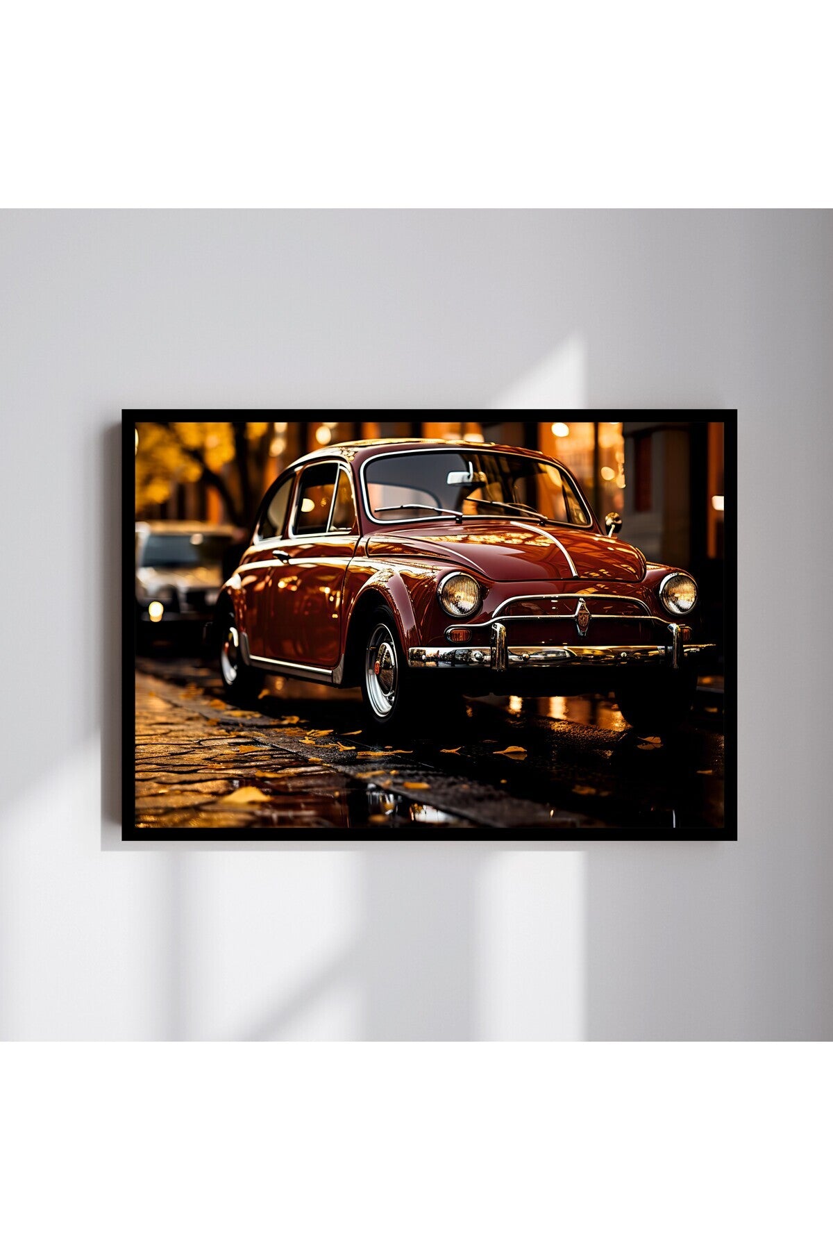 Araba Vosvos Büyük Boy Renkli Solmaz Kaliteli Baskı Çerçeve Görünümlü MDF Tablo 70x50cm 155