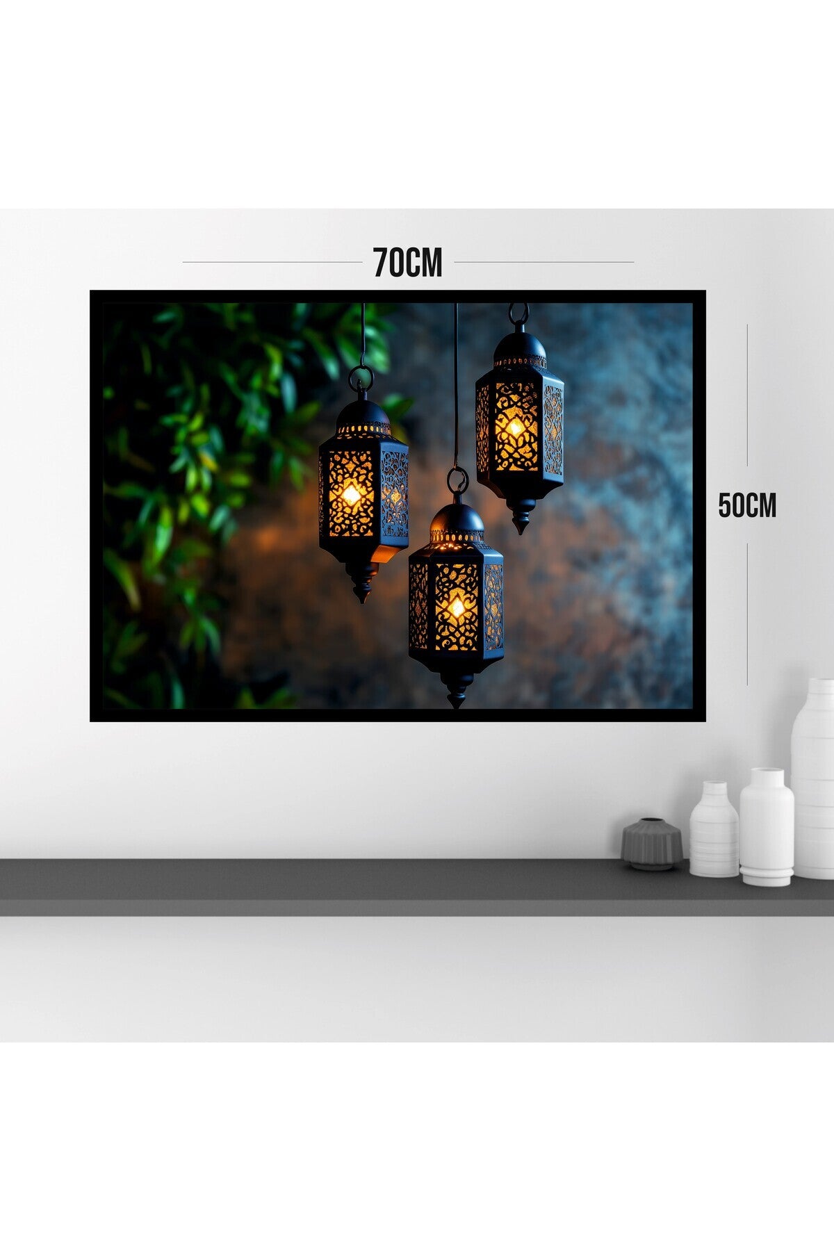 Büyük Boy Renkli Solmaz Kaliteli Baskı Çerçeve Görünümlü MDF Tablo 70x50cm 122