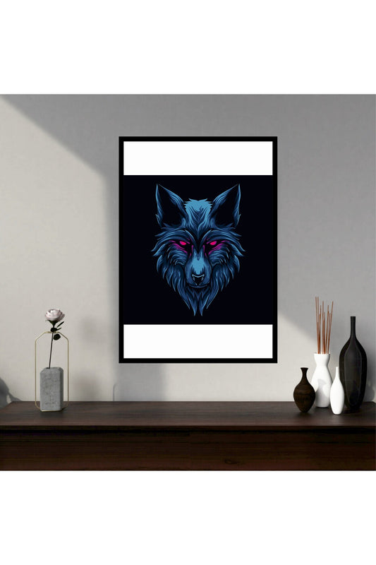 Kurt Hayvan Büyük Boy Renkli Solmaz Kaliteli Baskı Çerçeve Görünümlü MDF Tablo 70x50cm 191