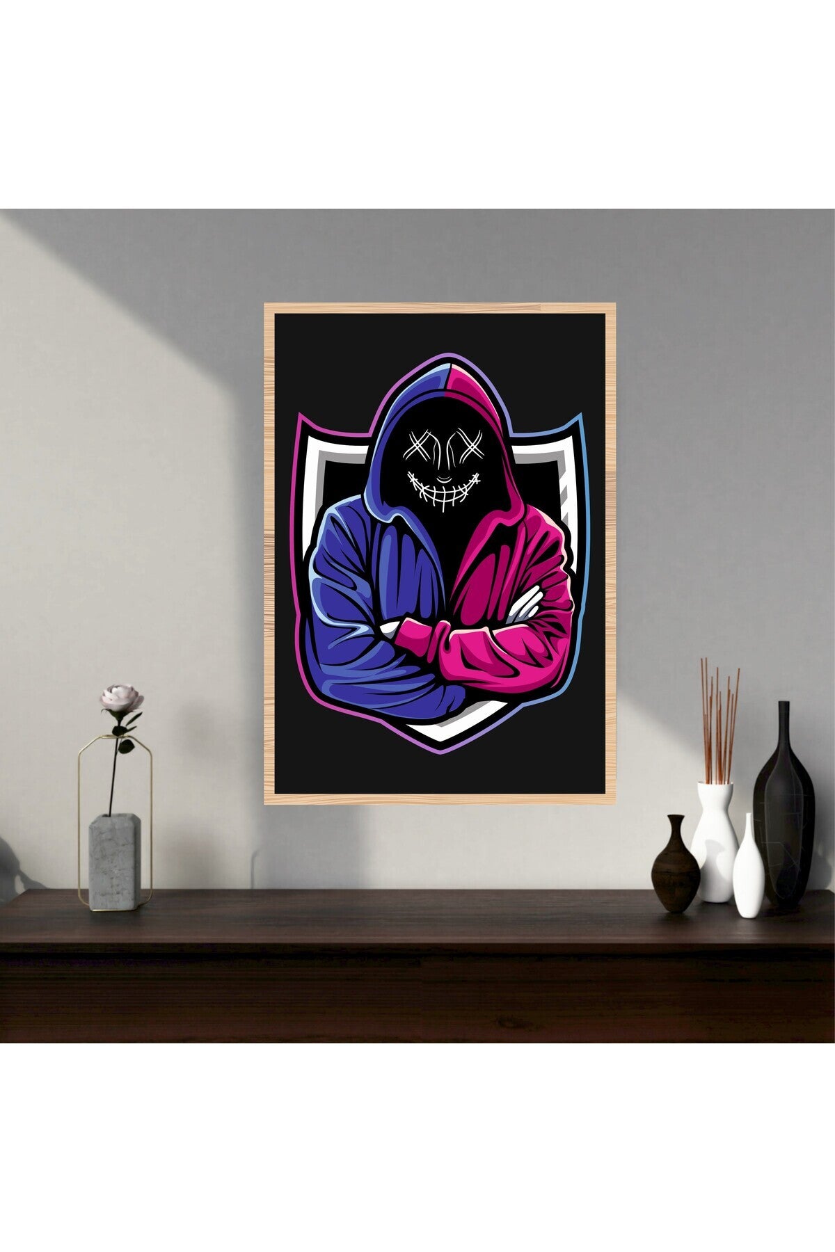 Gamer Büyük Boy Renkli Solmaz Kaliteli Baskı Çerçeve Görünümlü MDF Tablo 70x50cm 233