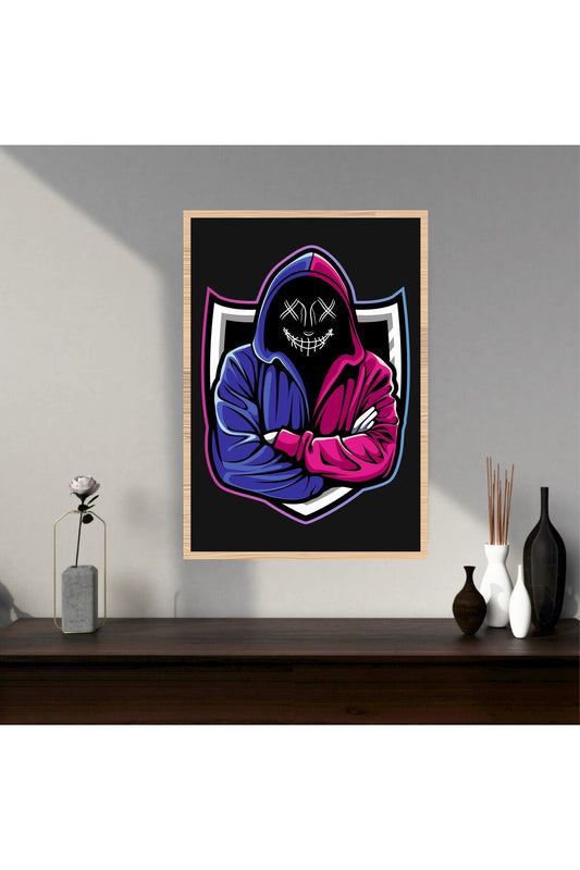 Gamer Büyük Boy Renkli Solmaz Kaliteli Baskı Çerçeve Görünümlü MDF Tablo 70x50cm 233