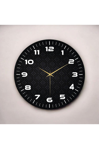 Renkli Baskı Desenli Sayılı Hediyelik Ahşap Sessiz Tablo Duvar Saati