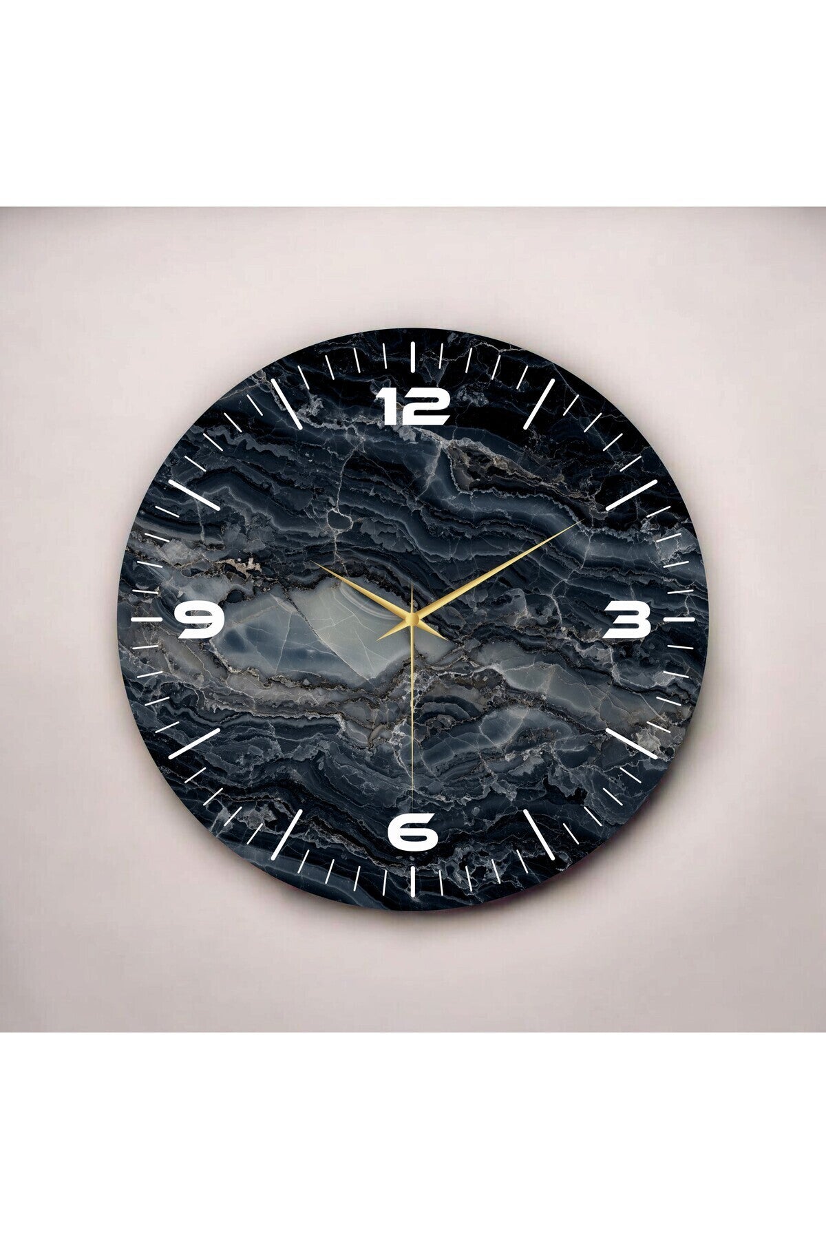 Renkli Baskı Desenli Sayılı Hediyelik Ahşap Sessiz Tablo Duvar Saati