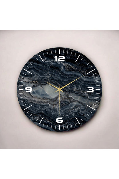 Renkli Baskı Desenli Sayılı Hediyelik Ahşap Sessiz Tablo Duvar Saati