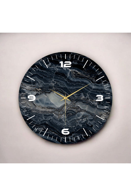 Renkli Baskı Desenli Sayılı Hediyelik Ahşap Sessiz Tablo Duvar Saati