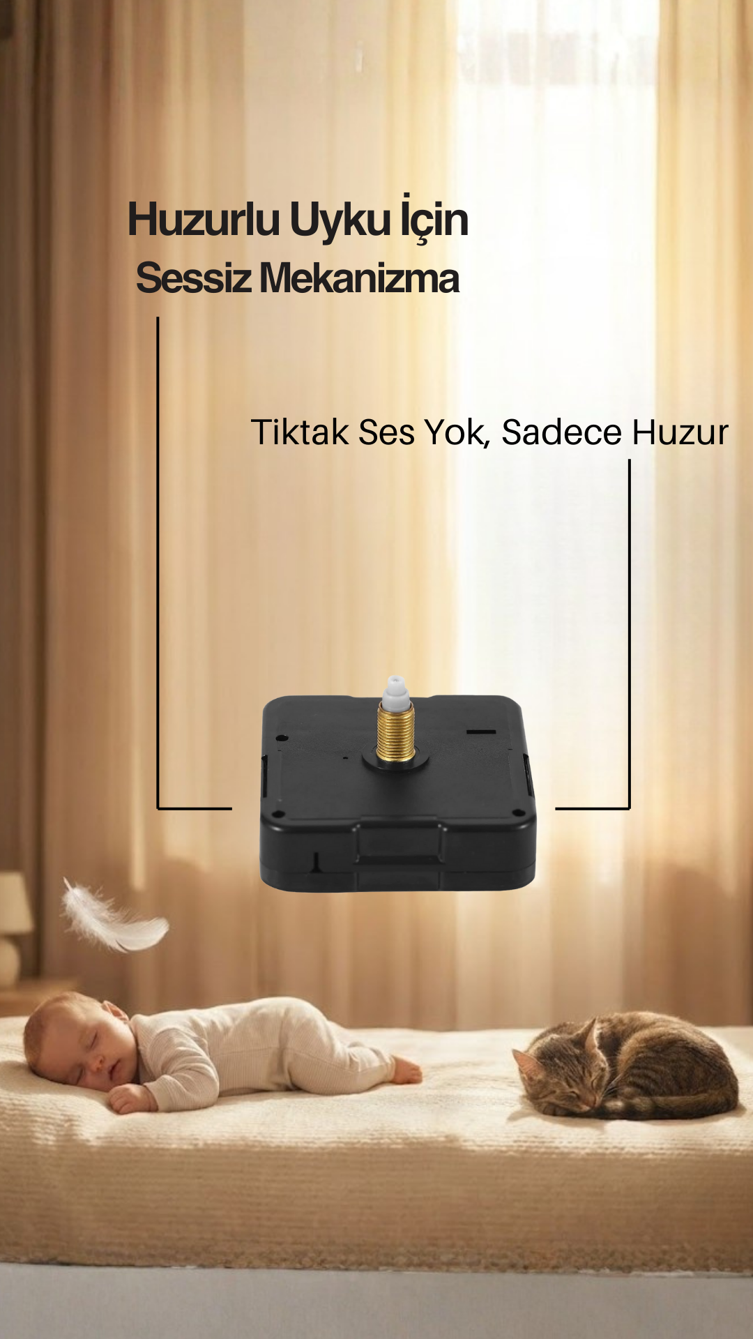 Ahşap Ceviz Mobilya Renk Desenli Hediyelik Sessiz Duvar Saati 50cm