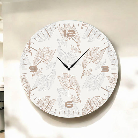 Renkli Baskı Desenli Sayılı Hediyelik Ahşap Sessiz Tablo Duvar Saati 45cm