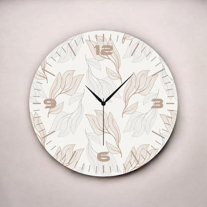 Renkli Baskı Desenli Sayılı Hediyelik Ahşap Sessiz Tablo Duvar Saati 45cm