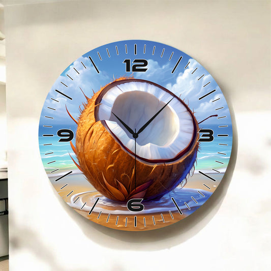 Renkli Baskı Desenli Sayılı Hediyelik Ahşap Sessiz Tablo Duvar Saati