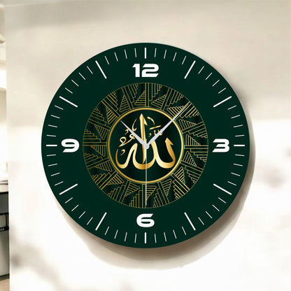 Renkli Baskı Dini Desenli Sayılı Hediyelik Ahşap Sessiz Tablo Duvar Saati