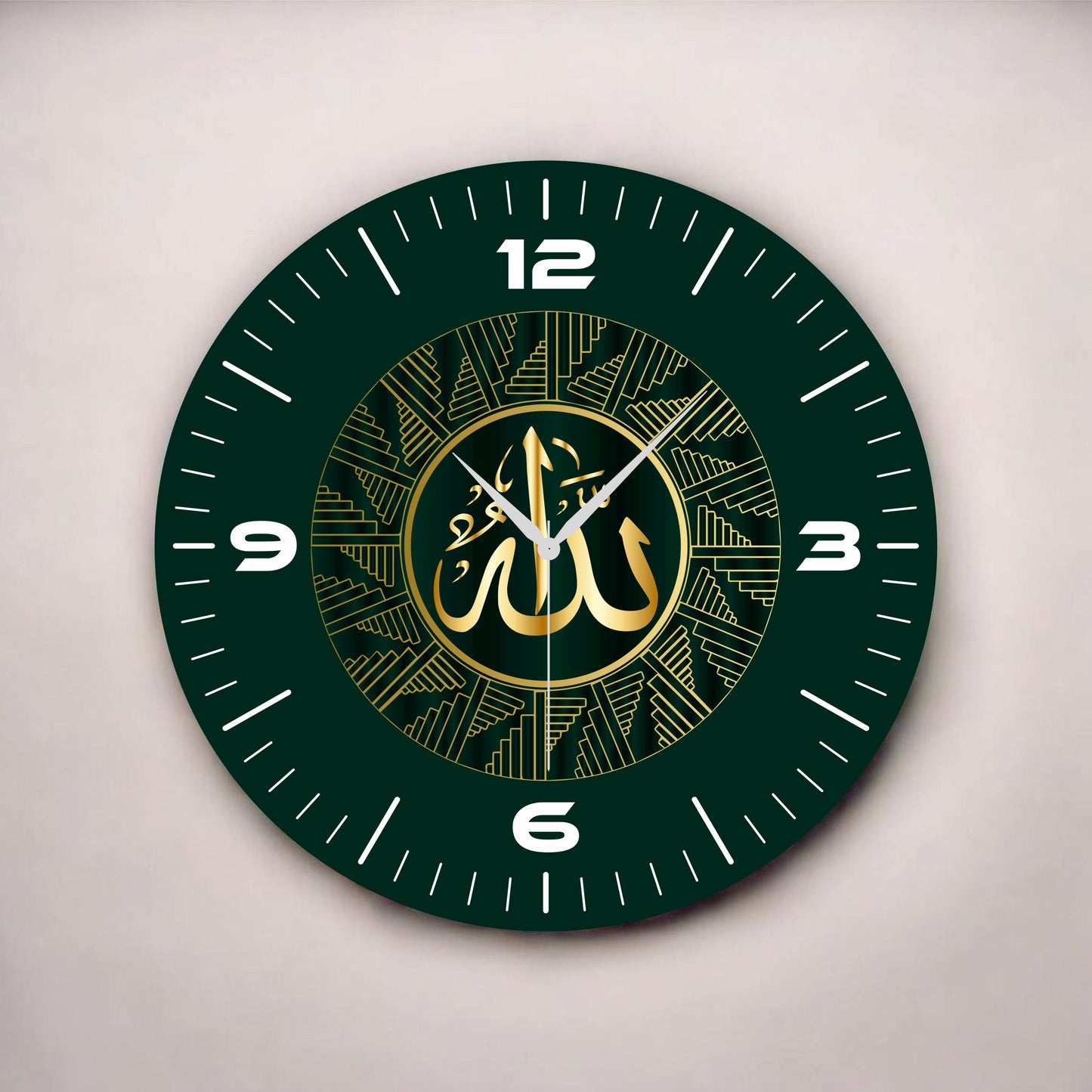 Renkli Baskı Dini Desenli Sayılı Hediyelik Ahşap Sessiz Tablo Duvar Saati