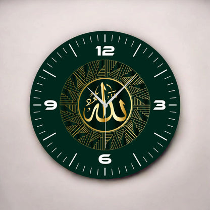Renkli Baskı Dini Desenli Sayılı Hediyelik Ahşap Sessiz Tablo Duvar Saati
